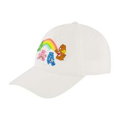 Step into a world of care, colors, and endless fun with our Care Bears Classic Group Rainbow Stripes Baseball Cap! This baseball cap is a celebration of the cherished Care Bears, a symbol of joy, friendship, and positivity. The rainbow stripes not only add a playful touch but also serve as a reminder that every day can be brighter with a dash of color. Click on this MEN'S GUIDE to find the perfect fit and more! Step into a world of care, colors, and endless fun with our Care Bears Classic Group Playful Adjustable Dad Hat Baseball Cap, Playful Adjustable Baseball Cap With Curved Bill, Adjustable Playful Baseball Cap With Curved Bill, Playful Adjustable Dad Hat With Curved Brim, Playful Multicolor Snapback Hats, Multicolor Snapback Baseball Cap As Gift, White Fun 5-panel Baseball Cap, Fun White 5-panel Baseball Cap, Multicolor Casual Baseball Cap Gift