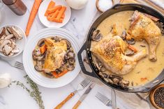 the meal is prepared and ready to be eaten on the kitchen counter with utensils