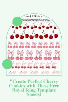 Decorate your Valentine cookies with ease using this free royal icing transfers template! This cherry-themed pattern is perfect for creating adorable cherry much cookies that say “I love you cherry much.” Whether you’re baking for loved ones or creating a cute Valentine pattern for your dessert table, this PDF download will save you time and add charm to your cookie decorations. Start your cookie decoration journey today with this simple and sweet template!
​
​