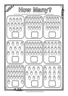 a printable worksheet for teaching how many?