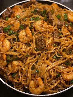 SHRIMP & TERIYAKI STEAK NOODLES Cajun Shrimp Scampi, Steak Teriyaki, Red Lobster Shrimp Scampi Recipe, Red Lobster Shrimp Scampi, Shrimp Scampi Ingredients, Red Lobster Shrimp, Teriyaki Noodles, Teriyaki Steak, Teriyaki Shrimp