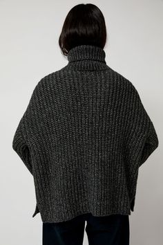 Oversized turtleneck pullover knit in an alpaca and pima cotton blend. Contrasting fibers add visual depth and breathability to this cozy cold weather essential. Boxy fit and a sporty, luxurious feel. Features oversized, folded turtleneck, dropped shoulder, and side vents. Falls to low hip. Turtleneck Pullover, Oversized Turtleneck, Ribbed Turtleneck, Pima Cotton, Get The Look, Drop Shoulder, Cold Weather, Alpaca, Turtle Neck