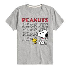 He'll love his look while wearing this boys' Peanuts Snoopy and Woodstock Tee. FEATURES Crewneck Short sleevesFABRIC & CARE Solid colors: cotton; Heather colors: cotton, polyester Machine wash Imported Size: X Large. Color: Med Grey. Gender: male. Age Group: kids. Pattern: graphic. Material: Polyester|Cotton. Snoopy Typing, Snoopy Dancing, Mickey Shorts, Peanuts Charlie Brown Snoopy, Dance Tee, Peanuts Snoopy Woodstock, Dance Shorts, Charlie Brown Peanuts, Charlie Brown And Snoopy