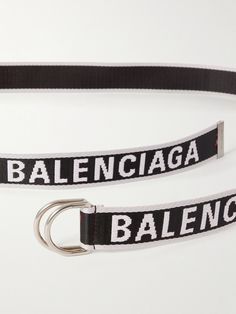 Balenciaga's belt is jacquard-woven throughout with the house logo. It's cut from black canvas and fastens with a silver-tone D-ring. The width is conducive to most standard pant loops. Balenciaga Belt, Fabric Belt, Branded Gifts, Home Logo, Jacquard Weave, Luxury Gifts, Black Canvas, Black Belt, Mens Belts