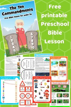 the ten commandments free printable preschool bible lesson with pictures and instructions to teach them