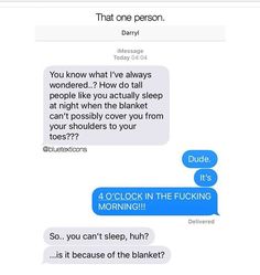 two texts that are being shared to each other