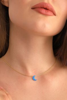 We creating this blue opal moon necklace necklace you see using 925 sterling silver and 14k gold. It is the perfect accessory that will suit your shine or make it feel special. It will be a unique gift that will add meaning to your precious days such as graduations, birthdays, mother's days, wedding events. If you like the personalized jewelry we have created for you, you can look at we other designs here: https://www.etsy.com/shop/DaintyPersonalizedCo Check out our social media @daintypersonali Dainty Moon Necklace, Opal Moon Necklace, Add Meaning, Opal Jewelry Necklace, Blue Opal Jewelry, Blue Opal Necklace, Evil Eye Necklace Gold, Necklace Opal, Gold Jewelry Necklace