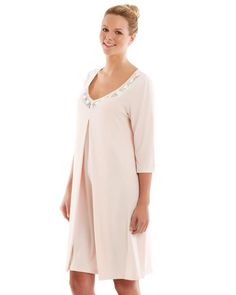 Nursing Nightgown | Maternity Nightwear | Bellefit Daywear Nursing-friendly Maternity Dress, Spring Nursing Friendly Sleepwear, Spring Modal Sleepwear, Elegant Spring Dresses For Relaxation, Spring Modal Dress For Loungewear, Spring Loungewear Dress Made Of Modal, Spring Modal Loungewear Dress, Spring Loungewear Dress, Spring Maternity Nursing Friendly Sleepwear