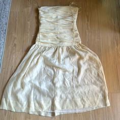 Zara Cream Dress Dress With Ruching, Strapless Midi Dress, Cream Dress, On The Side, Zara Dresses, Dresses Xs, Colorful Dresses, Women's Dress, Midi Dress