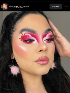 Valentin Idea, Valentine Looks, Valentine's Makeup, Red Makeup Looks, Makeup Artistic, Princess Makeup, Airbrush Designs, Valentines Day Makeup, Inspo Makeup