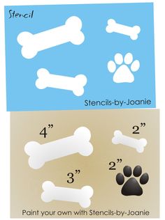 a poster showing how to use stencils for your dog's paw prints