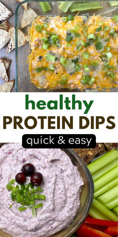 cheesy buffalo dip and creamy cranberry dip with chips and veggies Protein Dips, Cottage Cheese Dip Recipes, Protein Dip, Cottage Cheese Dip, Cottage Cheese Recipes Healthy, Cottage Cheese Dips, Cheese Dips, Popular Appetizers