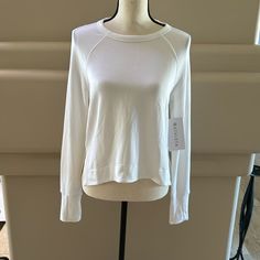 Athleta Coaster Luxe Recover High Hip Sweatshirt In White. Size Xxs. Breathable And Soft. Have In Black Also. This Looks Fantastic With High Waist Leggings Or Jeans. High Hips, High Waist Leggings, Sweatshirt White, White Sweatshirt, High Waisted Leggings, Black Color, High Waist, Womens Tops, High Waisted