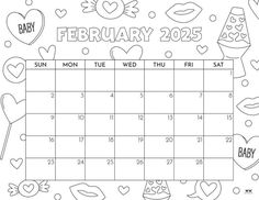 February 2025 Calendars - 107 FREE Printables | Printabulls