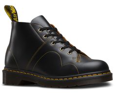 The 5-eye Church Monkey Vintage Smooth Boot is from our Archive Collection. Created by looking into Dr. Martens archive for design inspiration, this style has been replicated to look as it was when first manufactured. The specification on leather, color and method of manufacture is precise. More traditional biscuit-backed leather has been used, color-matched to archive samples that came out of the factory in the earlier days of Dr. Martens. Laces are flat and cotton, exact copies of the original Classic Lace-up Desert Boots With Vibram Sole, Classic High-top Lace-up Boots, Retro Lace-up Leather Boots, Fall Streetwear Lace-up Boots With Leather Sole, Leather High-top Desert Boots For Streetwear, Classic Lace-up Boots With Vibram Sole, Lace-up Boots With Stitched Sole For Streetwear, Retro Leather Lace-up Boots, Classic Low-top Boots With Rubber Sole