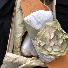 Sea Moss Green Flower Sandal Chic Flower Sandals For Summer, Chic Summer Sandals With Flower Design, Chic Summer Flower Sandals, Flower Shaped Summer Sandals For Spring, Flower Sandals, Sea Moss, Green Flower, Moss Green, Green Flowers