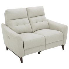 the reclining loveseat has two seats on it