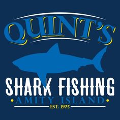 the logo for quint's shark fishing amity island