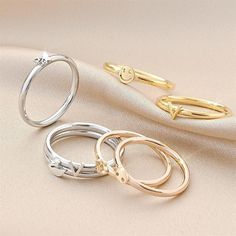 Material: Titanium Steel Color: Silver, Gold, Rose Gold Fashion Element: Circle, Ring, Line Style: Simple Rose Gold Fashion, Ringe Gold, Watch Necklace, Gold Fashion, Ring Bracelet, Earring Necklace, Daily Outfits, Gold Rose, Rose Gold Ring