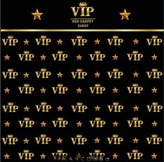 gold stars and crowns on a black background with the words,'red carpet event '