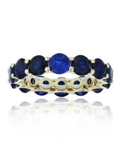 Bold in color, this eternity ring features a paved design with sparkling created spinel stones. Blue Macy's Jewelry For Wedding, Macy's Blue Wedding Jewelry, Classic Blue Stackable Jewelry, Classic Blue Jewelry From Macy's, Classic Blue Macy's Jewelry, Macy's Blue Fine Jewelry, Blue Oval Jewelry Stamped 14k, Luxury Blue Rondelle Jewelry, Elegant Blue Stackable Jewelry