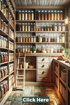 a kitchen filled with lots of different types of jars