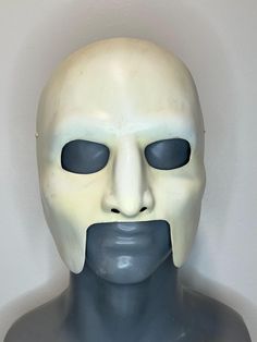 Inspired by the iconic look of Charles Dance's Phantom mask from the 1990s TV miniseries, this mask is a must have for any collector.  Several reference photos from the popular 1990s miniseries were used to replicate the character's look.  This mask is made of lightweight but durable high-impact polystyrene.  It is painted using both weathering (washing) and airbrushing techniques to give it an aged and rugged look.  The mask also includes an elegant satin white ribbon attached.  This is the per Full Face Masks And Prosthetics For Halloween, Phantom Of The Opera 1990, Phantom Of The Opera Mask, Phantom Mask, Opera Mask, Charles Dance, Tv Miniseries, Costume Masks, Rugged Look