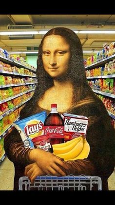 an image of the monaine holding food in a grocery store