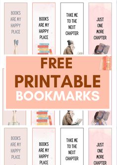 the free printable bookmarks for kids to use on their bookshelf or at home