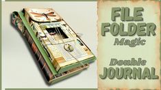 a book with an image of a game in it and the title file folder magic double journal