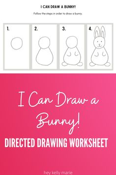 the instructions for how to draw a bunny in three easy steps, including step by step instructions