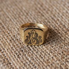 * This Two Initials Letter Monogram Signet ring is stylish and pretty ideal for everyday use. Engraving details of 925k handmade silver ring are very detailed and eye-catching. The ring is coated with rodium to emphasize the details of handmade engraving * - Material: High Quality Solid 925 Sterling Silver - Surface width 15,5mm x 16,5mm = 0.61 Inch x 0.65 Inch - Engraved Signet Ring will be completely handmade. - I hope this elegant but stylish ring is also a great personalized Birthday Gift or Engagement Ring For Him, Signet Rings Women, Promise Rings For Him, Biker Jewelry, Letter Ring, Monogram Ring, Silver Signet Ring, Gold Signet Ring, Stylish Rings