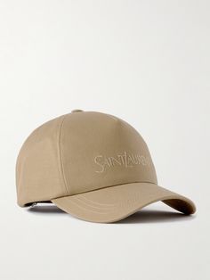 SAINT LAURENT's baseball cap is a great way to finish off a casual weekend look. Made from breathable cotton and linen-blend gabardine, it's embroidered with the house's logo across the front in tonal threads. Luxury Baseball Cap, Ysl Cap, Distressed Baseball Cap, Neutral Accessories, Denim Baseball Cap, Branded Caps, 2024 Christmas, Casual Weekend, Newsboy Cap