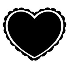 a black and white heart with scalloped edges