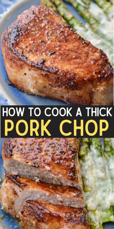 Learn exactly how to cook a thick cut pork chop so it is perfectly tender and juicy! Baked Thick Pork Chops, Thick Cut Pork Chop Recipes, Thick Pork Chop Recipe, Pork Chops Tender, Pork Chops In The Oven, Pork Loin Chops Recipes, Cook Pork Chops, Cooking Boneless Pork Chops, Oven Pork Chops