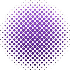 an abstract purple dot pattern in the center of a circular shape on a white background