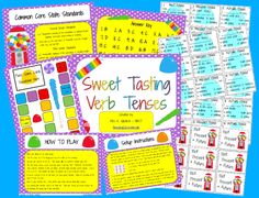 three different types of verb tense posters