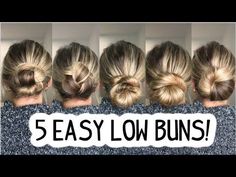 This is a guide on cute low messy bun ideas. Learn how to do a low messy bun in 5 different ways in this easy hair tutorial. Hair Updos Messy Bun, Easy Updo Buns For Long Hair, Long Hair Low Buns Messy, Easy Hair Updos Long Hair, Super Long Hair Messy Bun, Hair Easy Updo Medium, Cute Bun Medium Hair, Low Bun How To Easy, Bun Hairdos For Long Hair