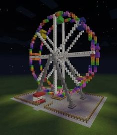 a ferris wheel made out of lego blocks