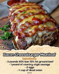 Jamie Oliver Family | Bacon Cheeseburger Meatloaf | Facebook Paula Deen Bacon Cheeseburger Meatloaf, Beef Casserole Recipes, Sharp Cheddar, Beef Recipes Easy