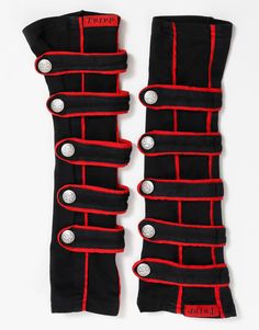 TRIPP NYC - BAND ARMWARMER RED Red Fitted Leg Warmers For Winter, Fitted Red Leg Warmers For Winter, The Black Parade Is Dead, Skull Pants, The Black Parade, Tripp Pants, Strap Pants, Black Parade, Scene Fashion