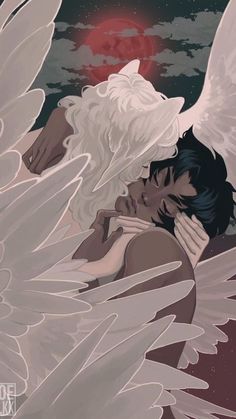 an image of two people with angel wings