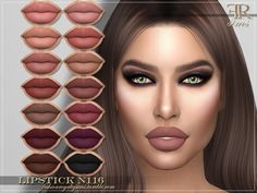 FashionRoyaltySims's Sims 4 Downloads Ts4 Makeup, Sims Makeup, Sims Download, Red Eyeliner, Drawing Portraits, Red Lipstick Makeup