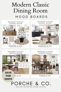 the modern classic dining room mood board