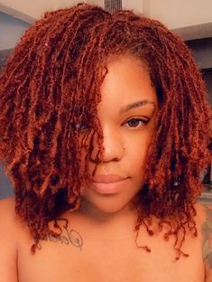 Sista Locs With Extensions, Sisterlock Hair Color, Sisterlocs Color Ideas Black Women, Sisterlocks Color Highlights, Copper Sisterlocks, Dyed Sisterlocks Black Women, Sister Locs Color Ideas Black Women, Copper Microlocs, Copper Colored Microlocs