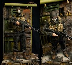 "Mercenary stalker" 120mm scale (1/16 scale). By Alexander Kataurov (Alessandro). Figure of modern Russian trooper by ALBINO RAVEN MINIATURES converted to character from the "Stalker" universe. #Post_Apocalyptic #diorama #vignette #figure_model #metro2033 #S_T_A_L_K_E_R Sci Fi Character, Russian Federation, Military Police, Mad Max, Moscow Russia, Figure Model, Zombie Apocalypse