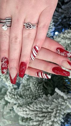 These Christmas Nails Nail Art Ideas – Get Ready to Shine! 💅. Get festive with these stunning Christmas Nails Nail Art ideas that will make your nails the talk of every holiday party! From elegant Christmas Gel Nails to chic Christmas Nails Acrylic, there\'s a look for everyone. 🎅✨ Want something fun and easy? Try Cute Christmas Nails or go with Christmas Nails Easy for a quick, stylish look. Bring on the Festival Nails and show off Her Nails with confidence. If you’re in a rush, Stick On Nai... Christmas Nails Acrylic Coffin Red, Wine Red Christmas Nails, Long Christmas Acrylic Nails, Festive Nail Art