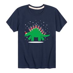 Add cool style to his wardrobe with this Boys 8-20 Dinosaur Christmas Lights Tee. Add cool style to his wardrobe with this Boys 8-20 Dinosaur Christmas Lights Tee.  Crewneck Short sleevesFABRIC & CARE Solid colors: cotton - Heather colors: cotton/polyester Machine wash Imported Size: Small. Color: Navy. Gender: male. Age Group: kids. Pattern: Graphic. Dinosaur Tshirt, Boys Graphic Tee, Kids Pattern, Dinosaur Christmas, Christmas Tees, Pattern Graphic, Boys Shirts, Boys T Shirts, Boy's Clothing