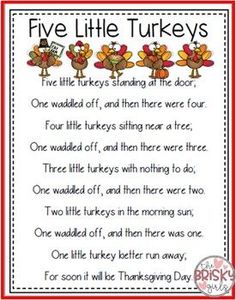 five little turkeys poem for thanksgiving