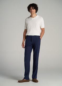 Feel Effortlessly Cool in Our Linen Men's Tall Pants Stay Comfortable in Style Our Garment Dyed Linen Casual Pants are a testament to effortless style and comfort for the taller man. Made from a breathable linen blend, these slacks for tall men offer a relaxed fit and a stretch waistband for all-day ease. The straight-leg cut and mid-rise design enhance your tall stature, while the garment dye adds a rich, unique color that elevates any outfit. Whether you're heading to the office or out for the Blue Suit Pants Men Outfits, Blue Pants Outfit Men Casual, Blue Slacks Outfit Mens, Blue Pants Outfit Men, Blue Pants Outfit, Slacks Outfit, Casual Linen Pants, Pants Outfit Men, Tall Men